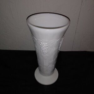 Vintage Milk Glass Vase Indiana Glass Company's "Colony Harvest